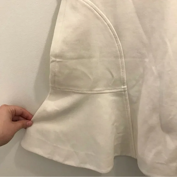 Rebecca Taylor Fit and Flare Skirt 0 white cotton silk - Picture 4 of 8